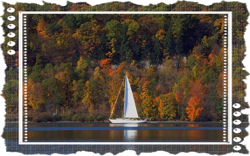 Sailboat on a Lake — Blue, Serene