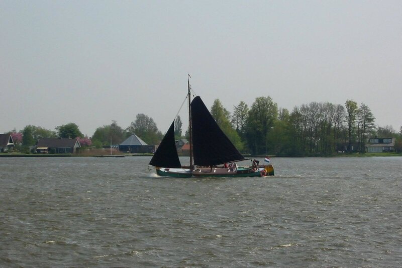 Sailboat on a River — Green