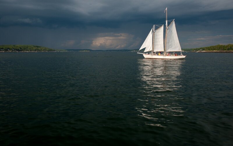 Sailboat on a stormy sea