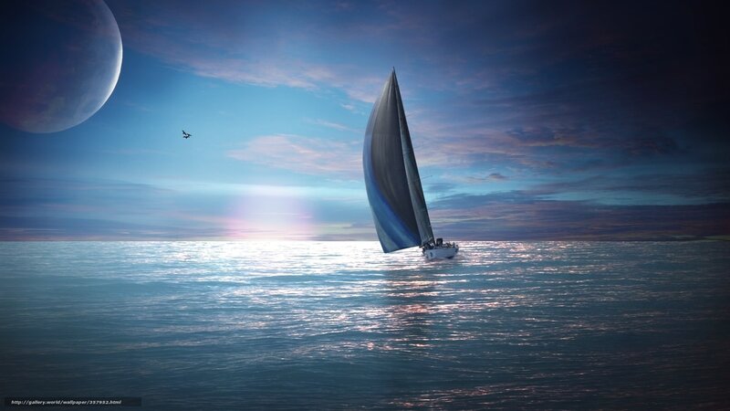 Sailboat on alien seas