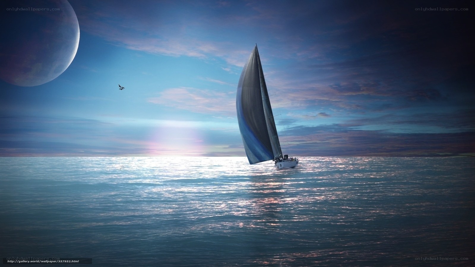 Sailboat on alien seas