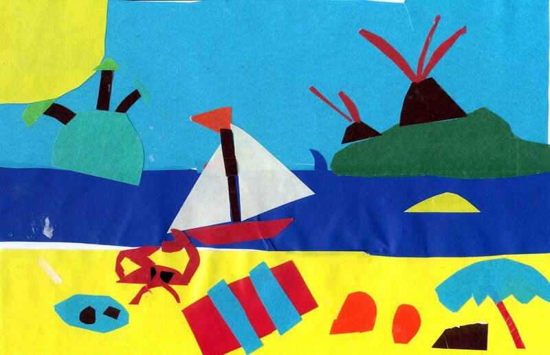 Sailboat on Beach — Yellow