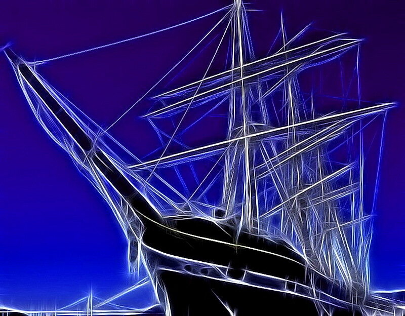 Sailboat on Blue Background