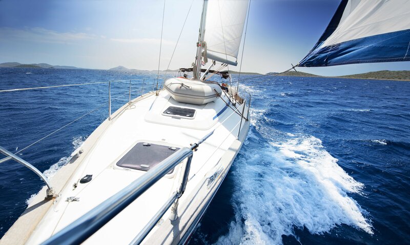 Sailboat on Blue Water — Active, Afternoon