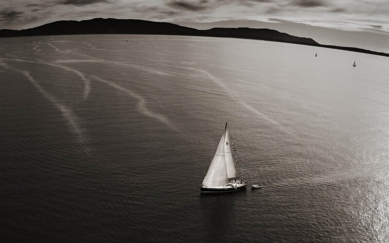 Sailboat on calm sea