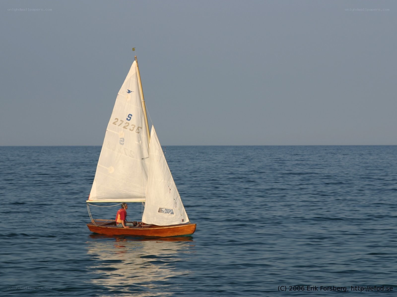 Sailboat on calm sea