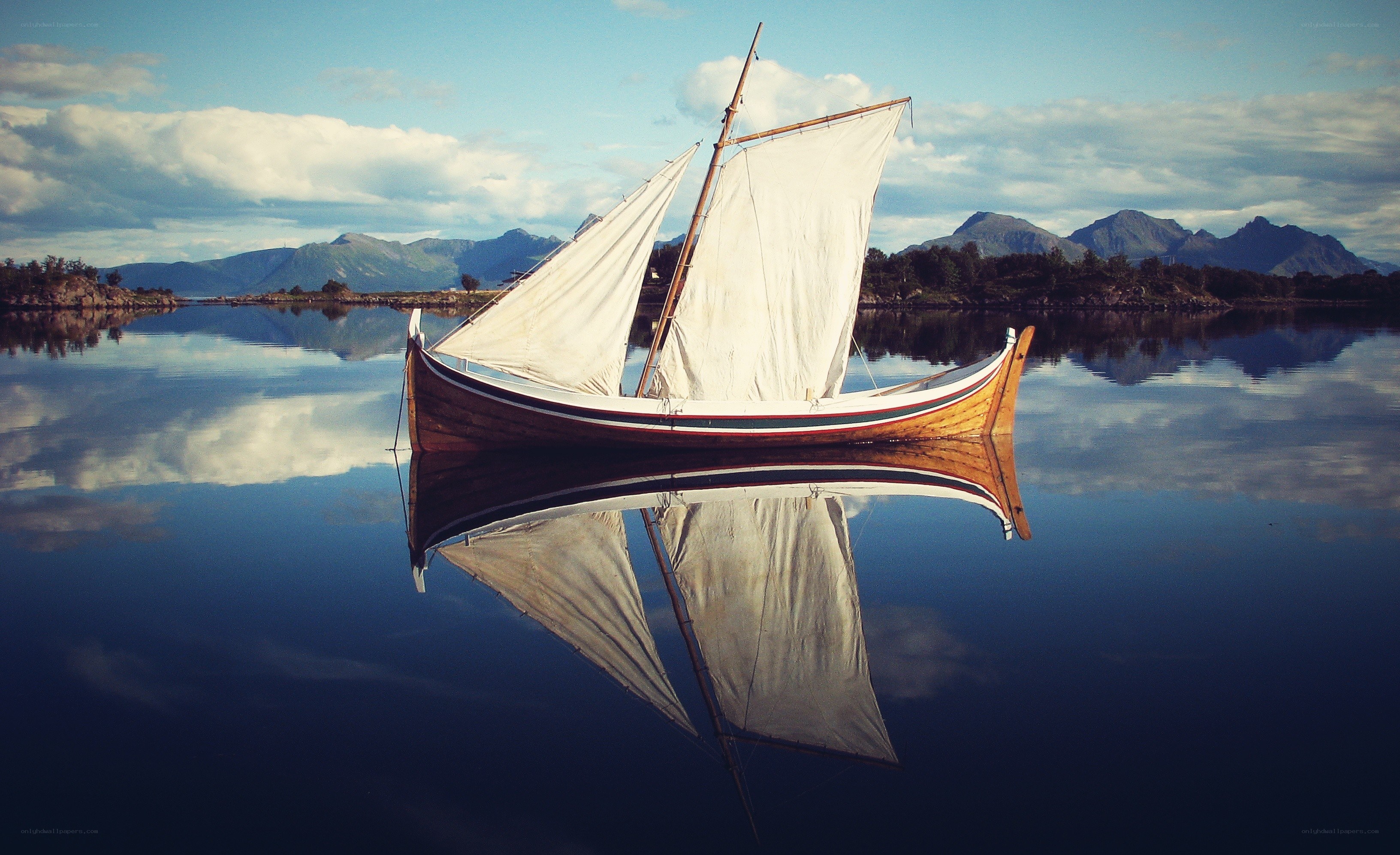 Sailboat on calm water