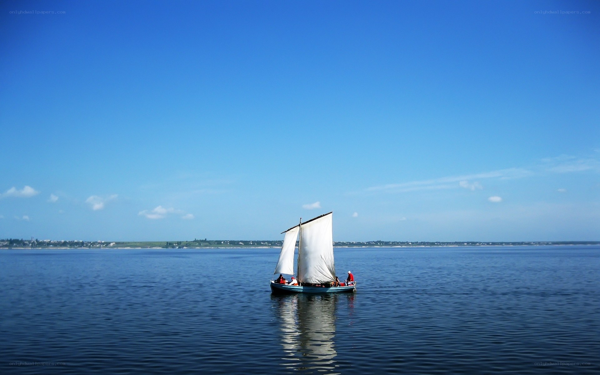 Sailboat on calm water