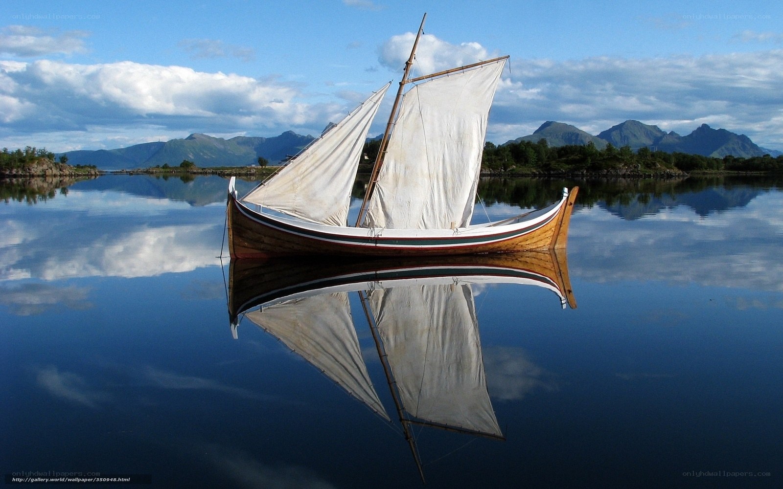 Sailboat on calm water