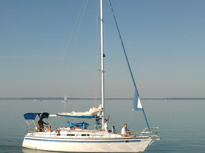 Sailboat on Calm Water — Blue, Afternoon