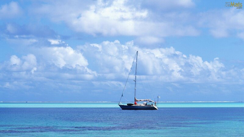 Sailboat on Calm Water — Blue, Serene, Afternoon, Photograph, Ocean