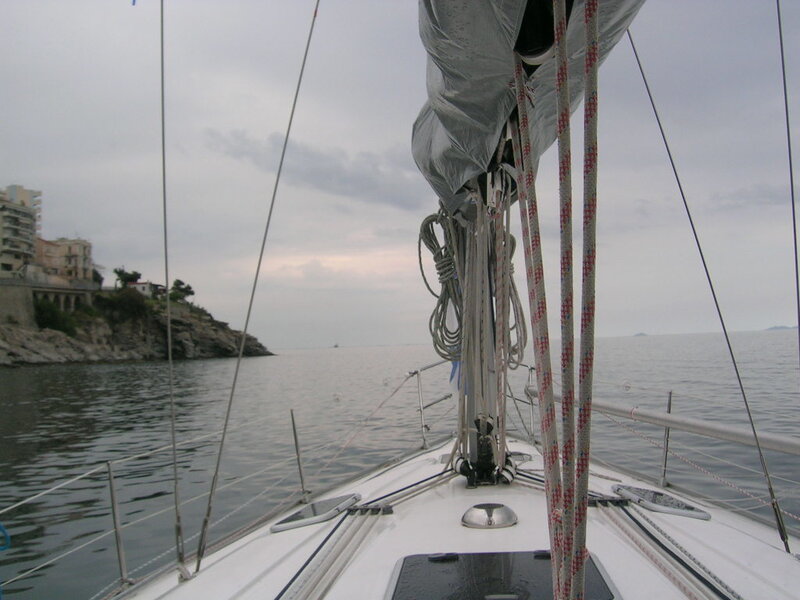Sailboat on Calm Water — White