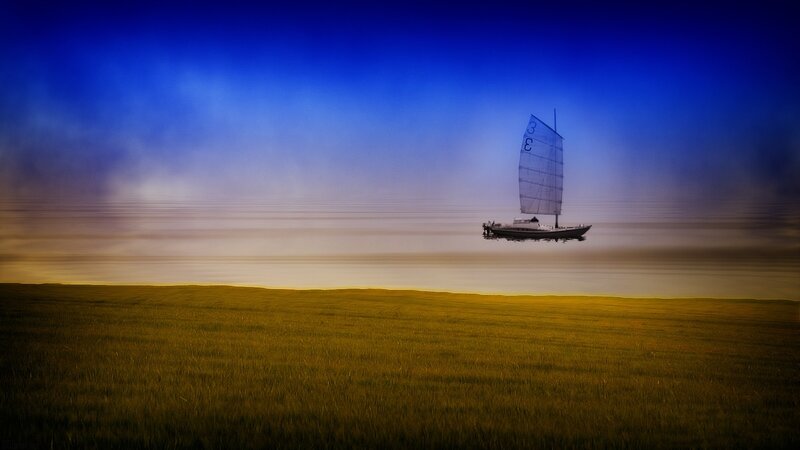 Sailboat on Field