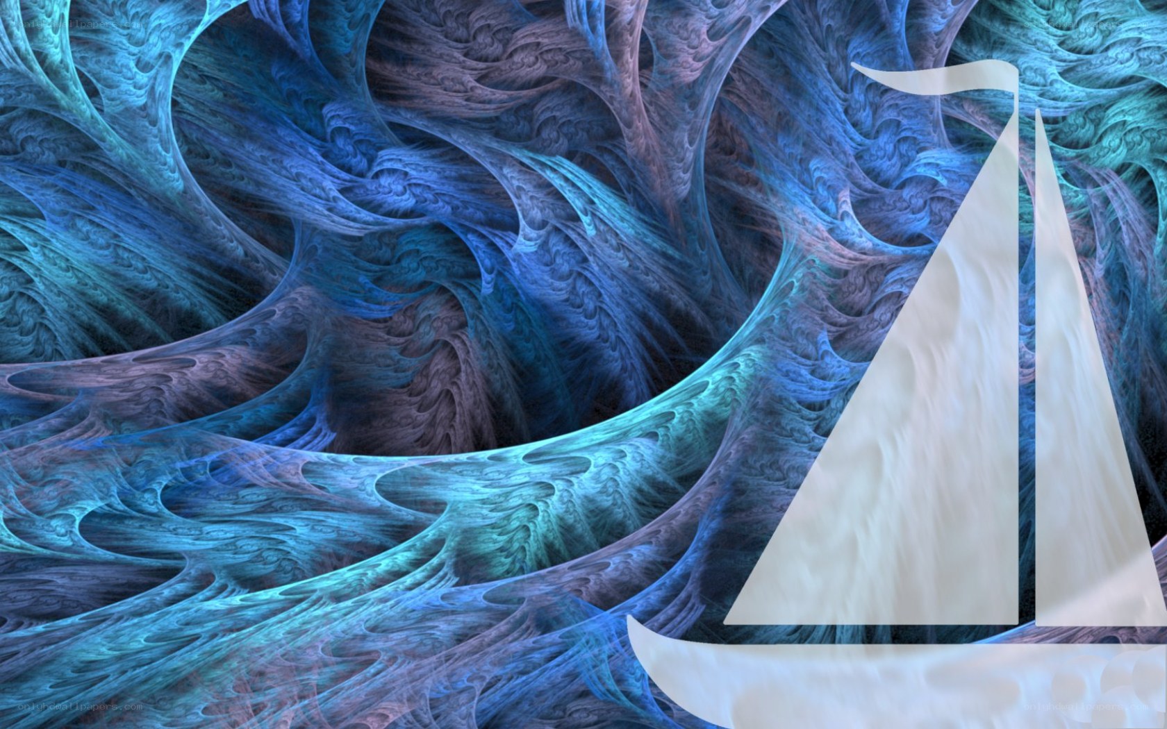 sailboat on fractal waves