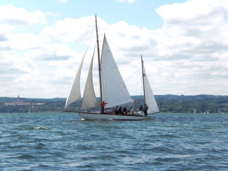 Sailboat on Lake — Blue, Calm, Afternoon