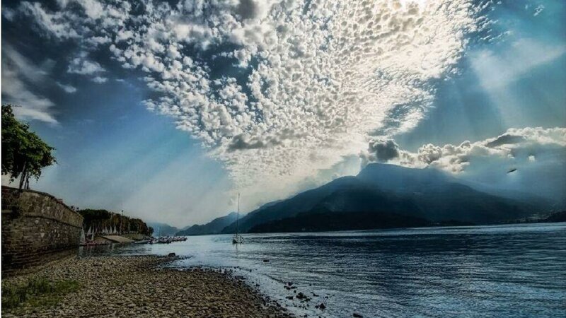 Sailboat on Lake — Blue, Dramatic, Afternoon
