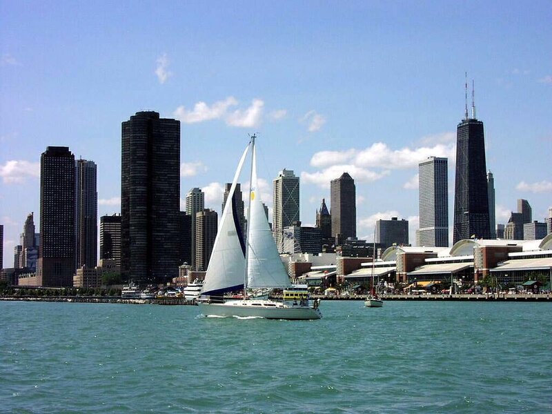 Sailboat on Lake Michigan