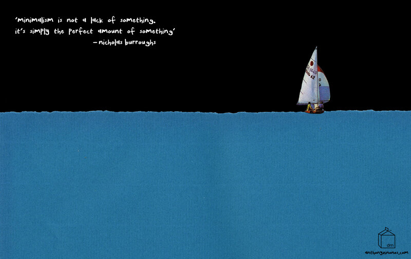 Sailboat on Ocean — Blue, Serene, Night, Illustration