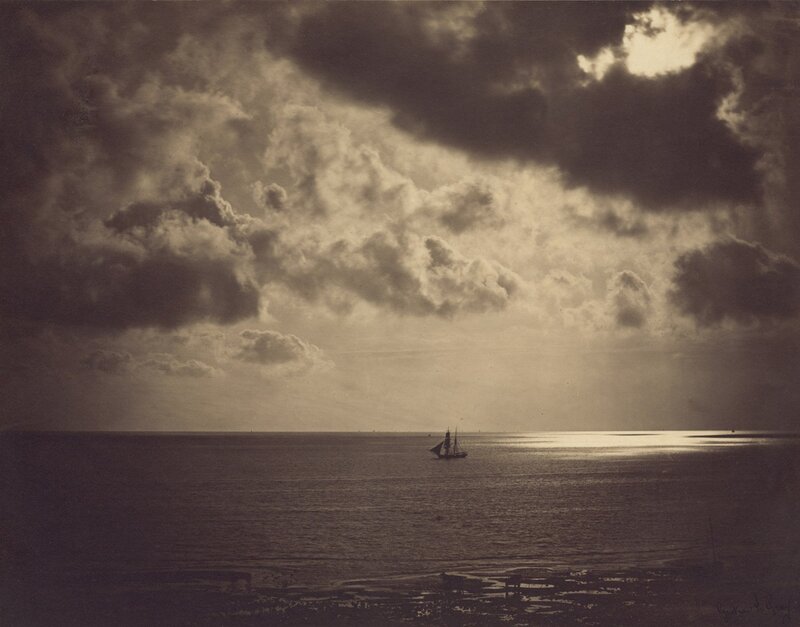 Sailboat on Ocean — Brown, Dramatic