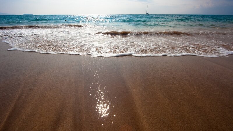 Sailboat on Ocean — Brown, Serene