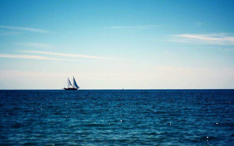 Sailboat on Ocean — Sky