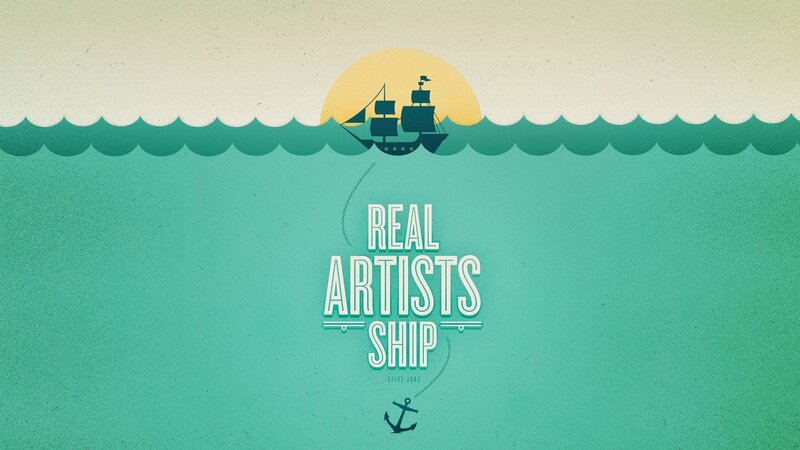 Sailboat on Ocean — Teal, Serene