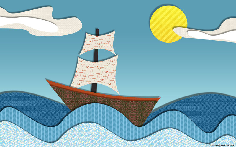 Sailboat on Ocean Waves