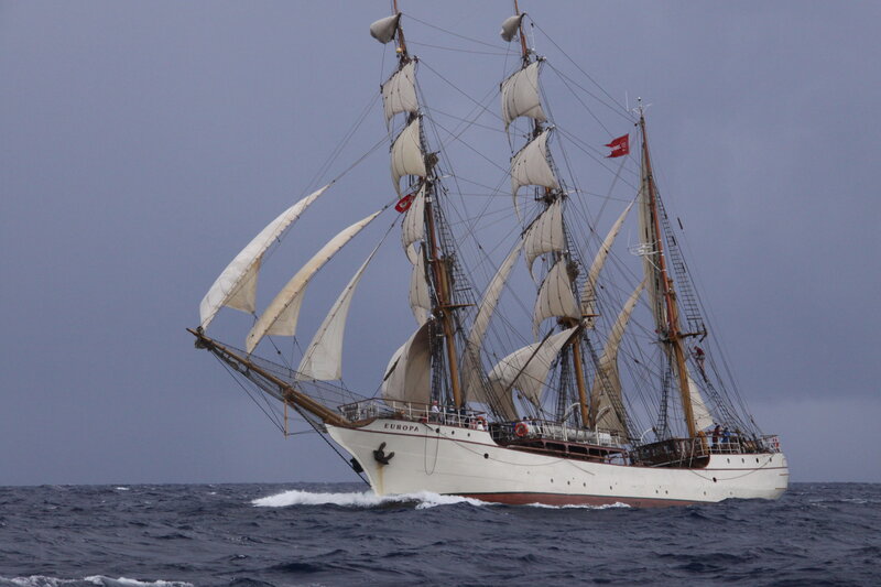 Sailboat on Ocean — White, Calm