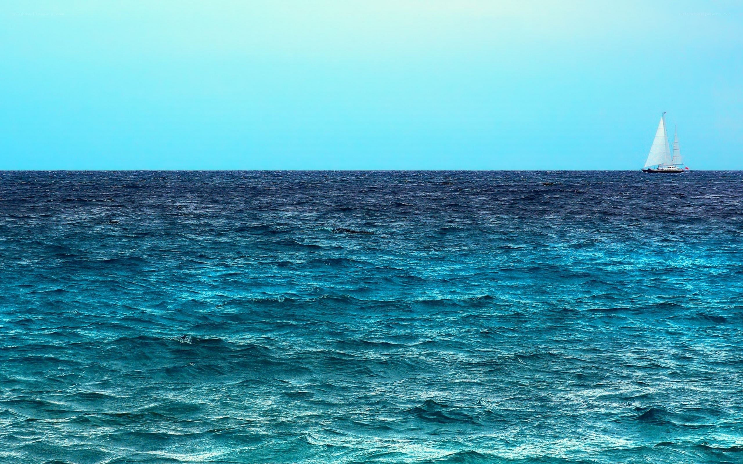 Sailboat on open sea