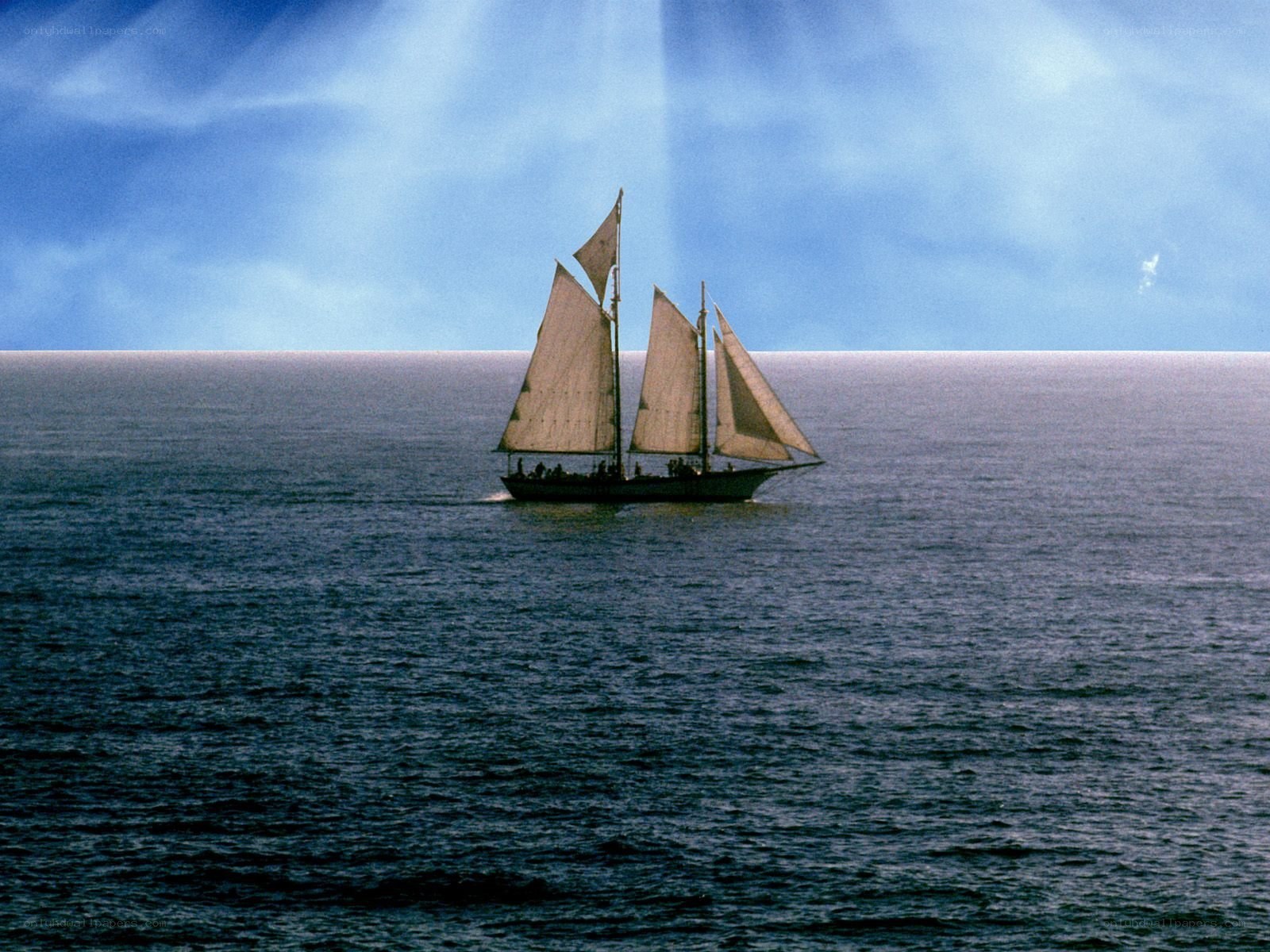 Sailboat on open sea