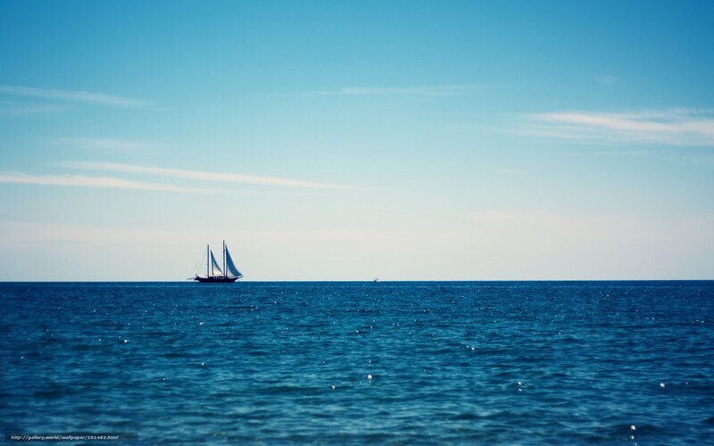 Sailboat on Open Sea — Blue, Serene, Afternoon, Photograph, Ocean