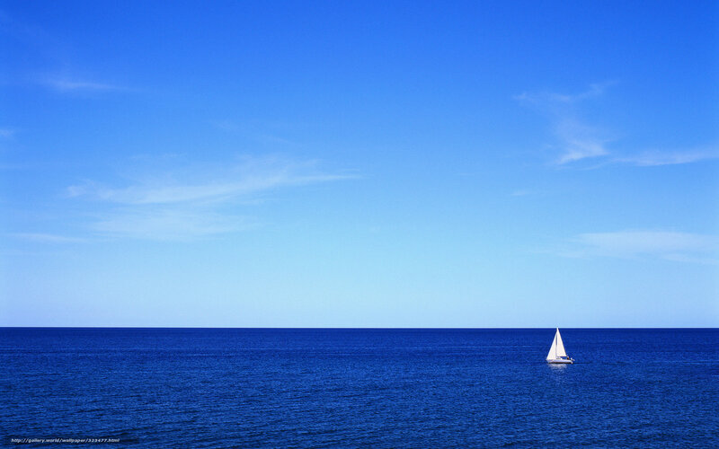 Sailboat on Open Sea — Blue, Serene, Afternoon, Photograph, Sky, Ocean