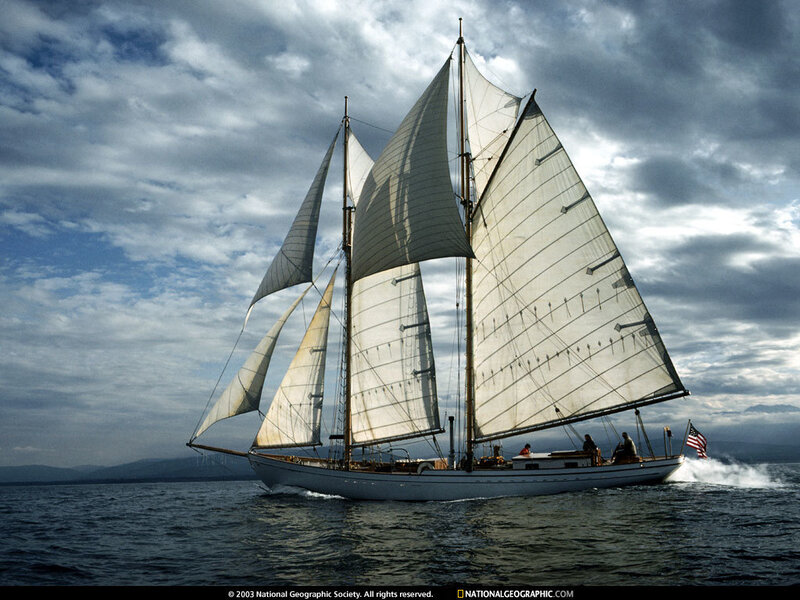 Sailboat on open water