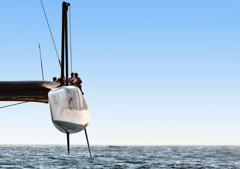 Sailboat on the open sea