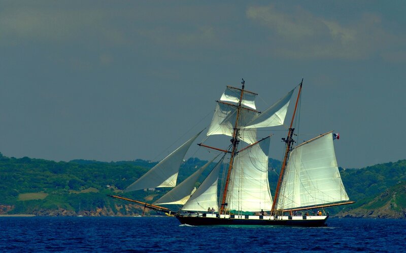 sailboat on the open sea