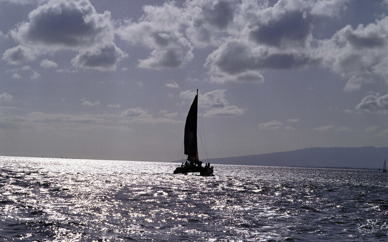 Sailboat on the open sea