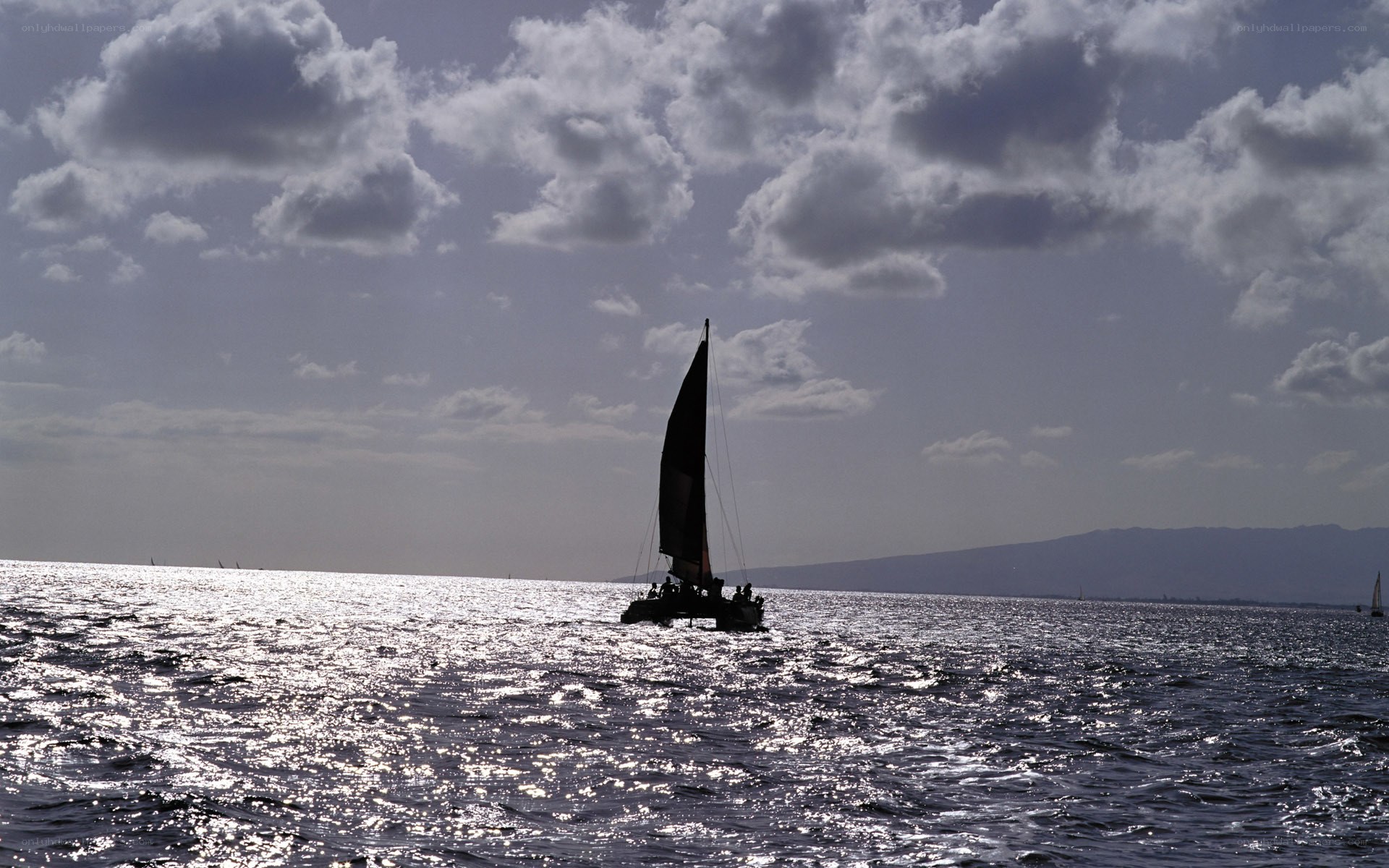 Sailboat on the open sea