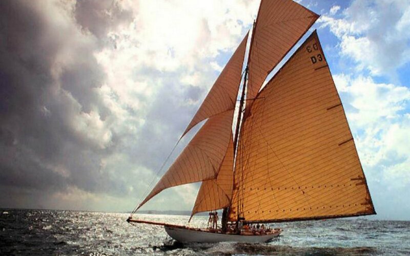 Sailboat on the open sea