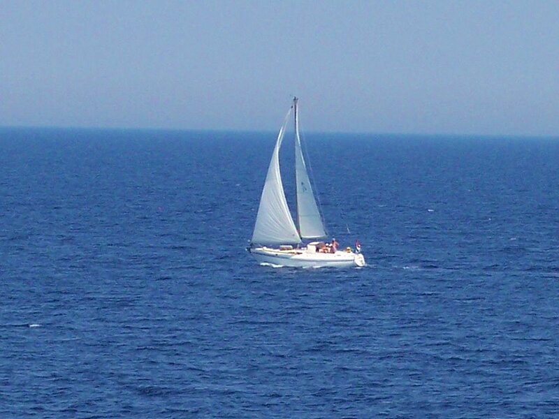 Sailboat on the open sea