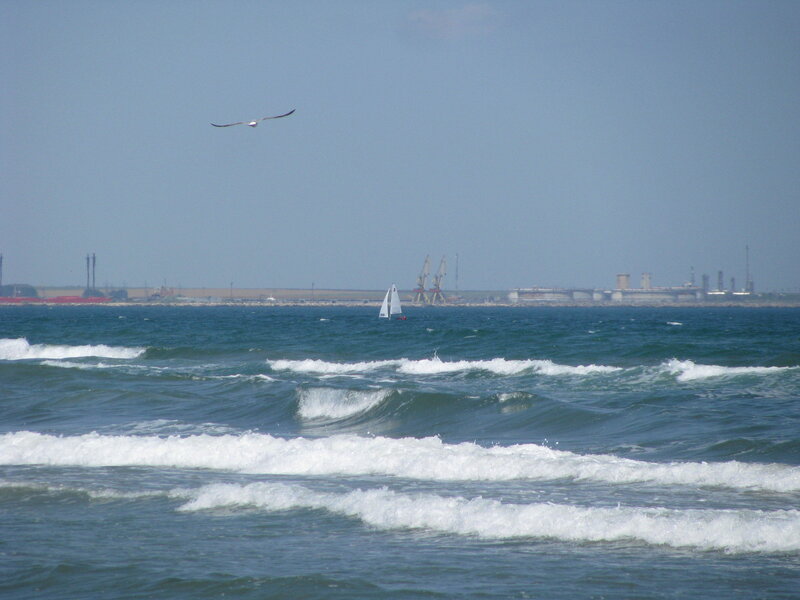 Sailboat on the open sea
