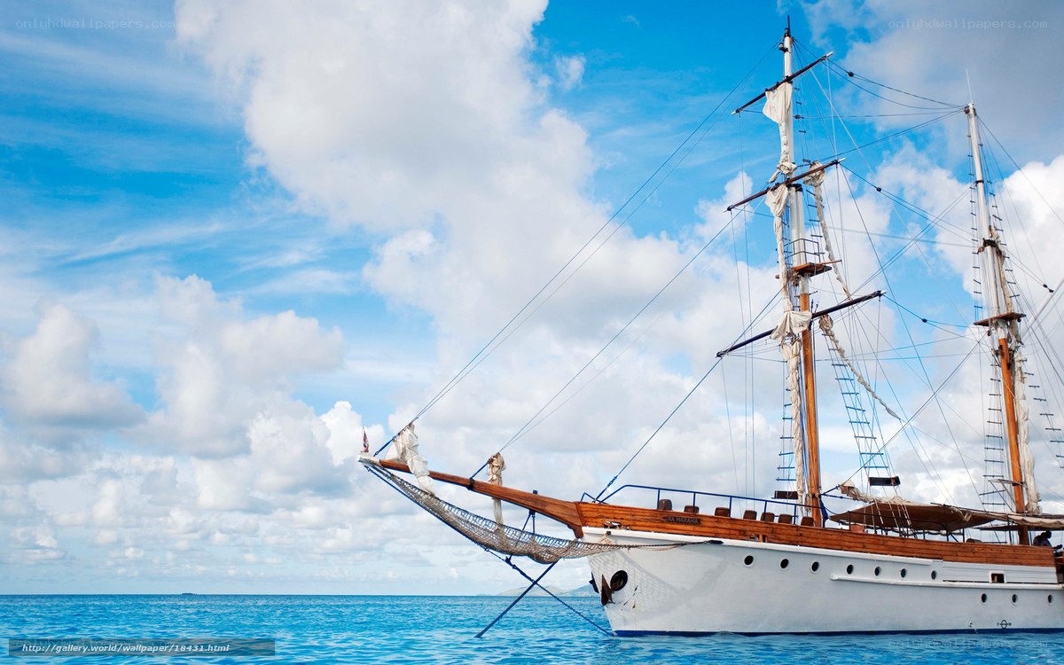 Sailboat on the open sea