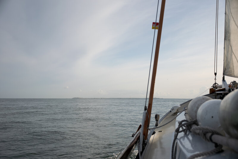 Sailboat on the Sea — Blue, Calm, Afternoon, Photograph