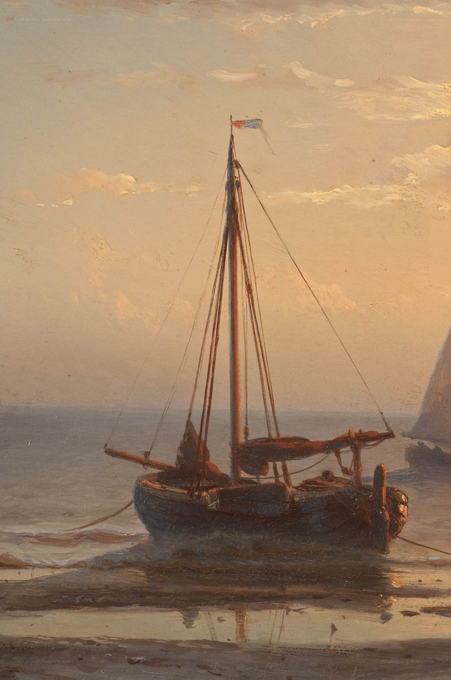 Sailboat on the shore