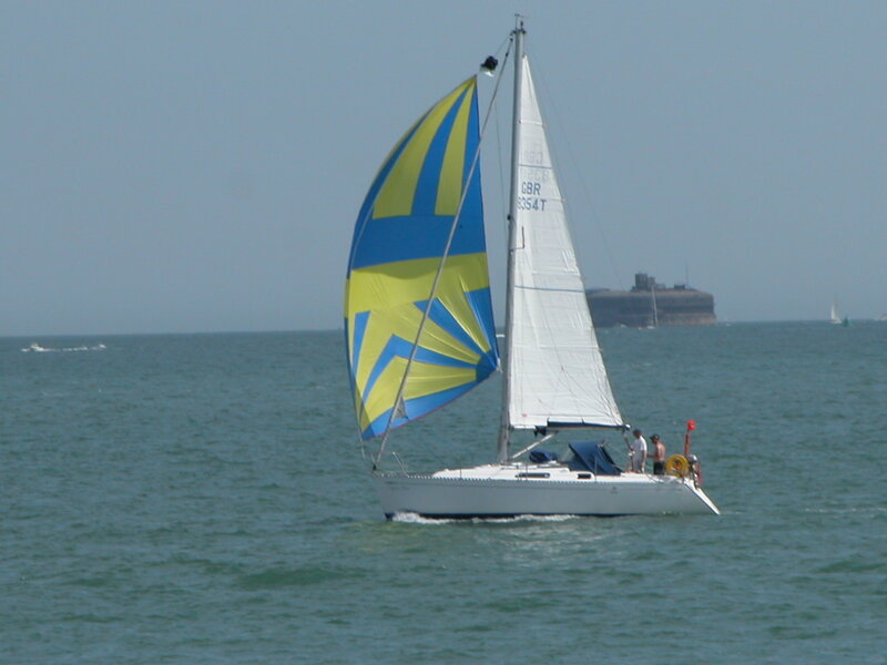 Sailboat on the Water — Blue, Calm