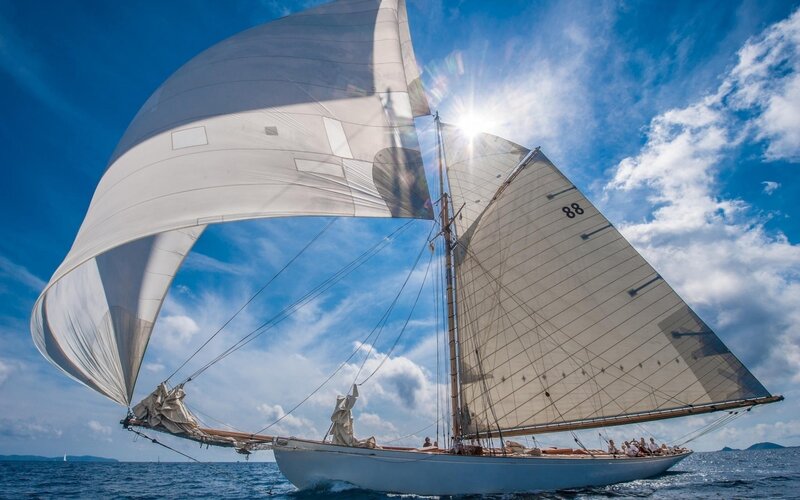 Sailboat on the Water — Blue, Dramatic