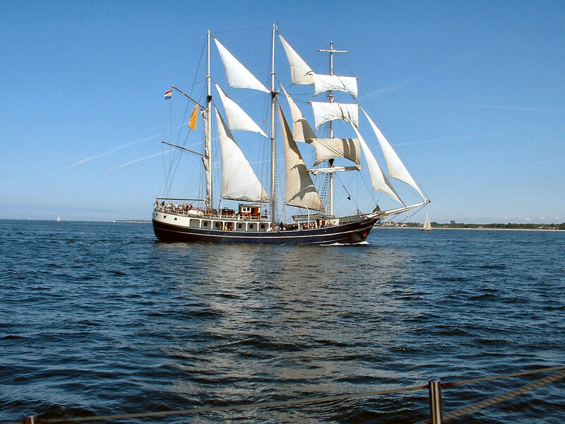 Sailboat on the Water — Blue, Serene