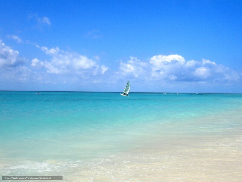 Sailboat on turquoise sea