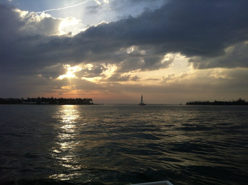 Sailboat on Water — Blue, Dramatic