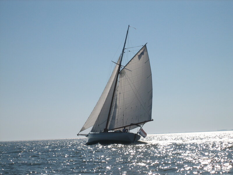 Sailboat on Water — Blue, Serene, Afternoon, Photograph, Sails, Ocean