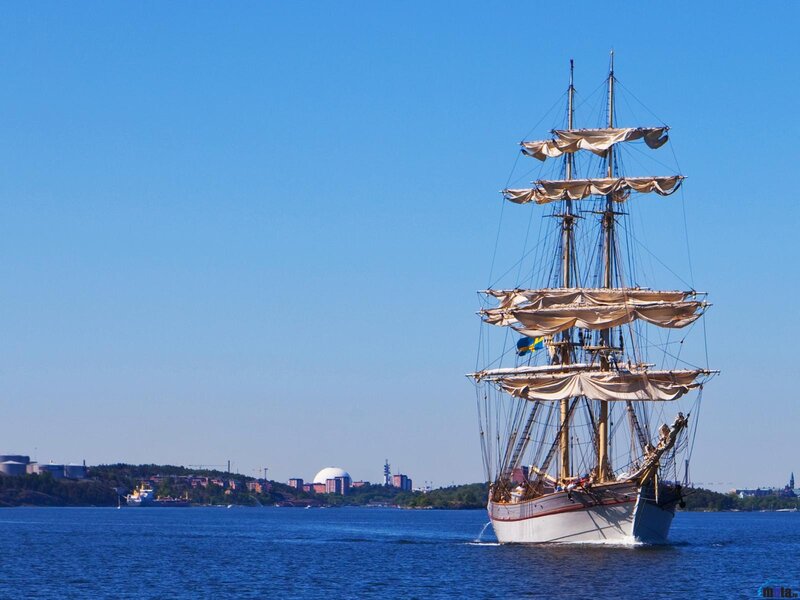 Sailboat on Water — Blue, Serene, Afternoon, Photograph, Ship